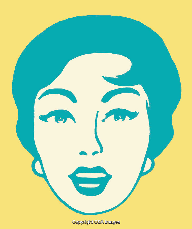 Retro Pop Art Illustration of a Woman's Face With Bold Colors
