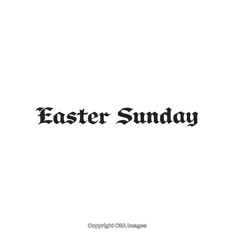 Gothic Typography Design Featuring the Text 'Easter Sunday' on White Background