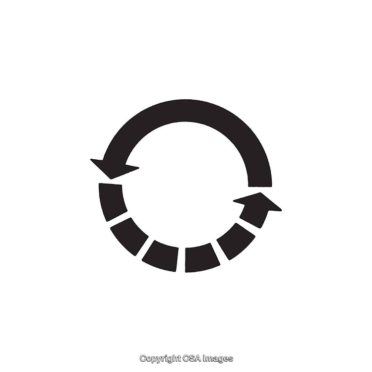 Monochrome Arrow Cycle Symbol Represents Rotation and Recycling Concepts