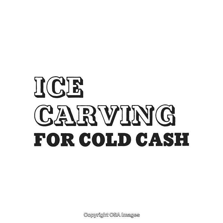 Ice Sculpting Competition Banner Featuring Unique Lettering In Bold Black Text
