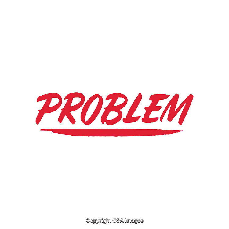 Red Problem Text on White Background Emphasized with Underline