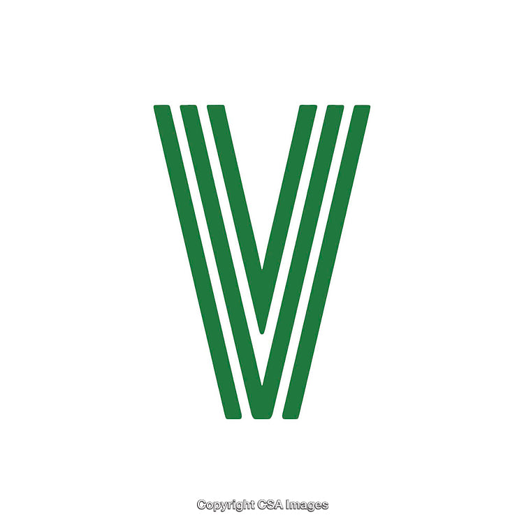 Stylized Green Letter V Design on a Clean White Background