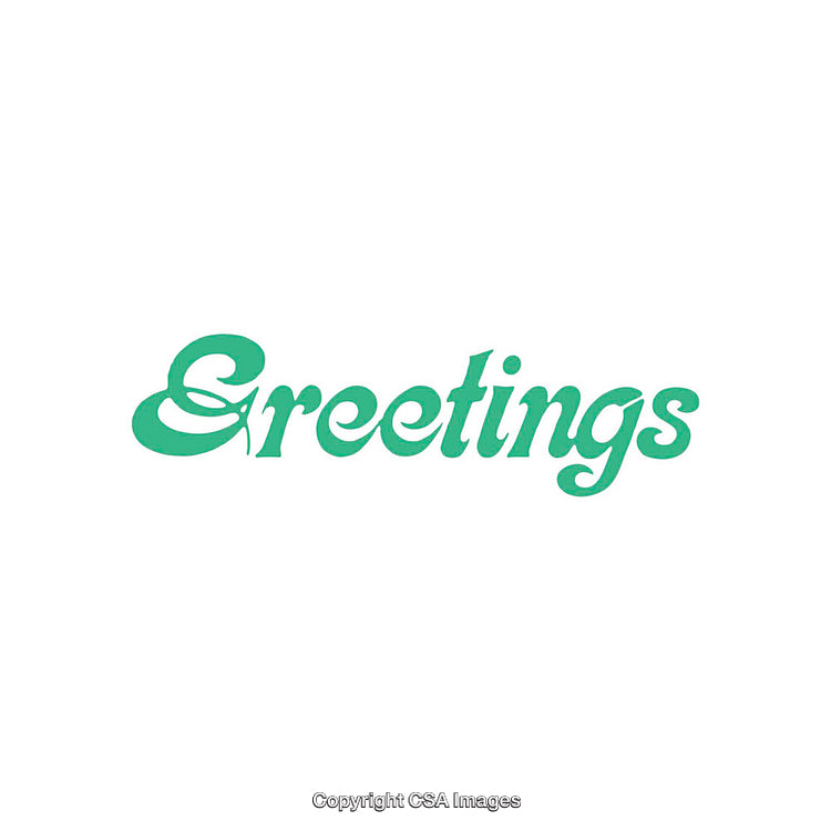 Stylish Greeting Text Design in Bold Green Lettering on White Background