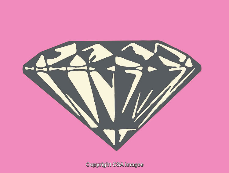 Graphic Illustration of Diamond Design on Pink Background
