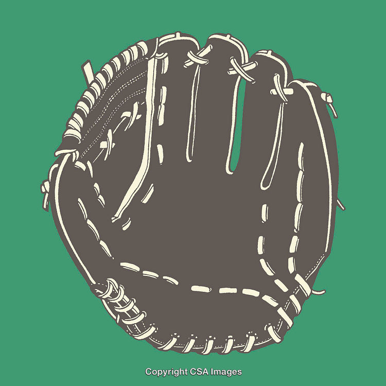 Illustration of a Baseball Glove in Minimalist Line Art Style