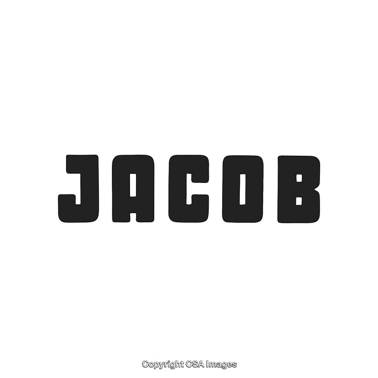 Stylish Bold Typography of The Name Jacob on White Background