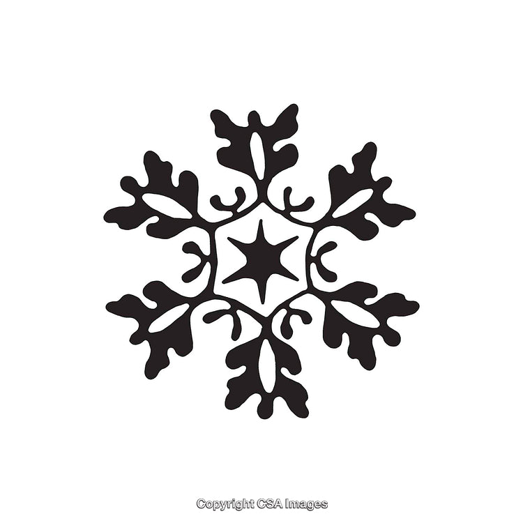 Decorative Black And White Snowflake Silhouette Design with Intricate Elements