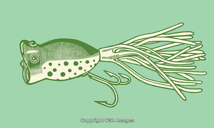 Vintage Style Illustration of a Fishing Lure With Tentacle Design