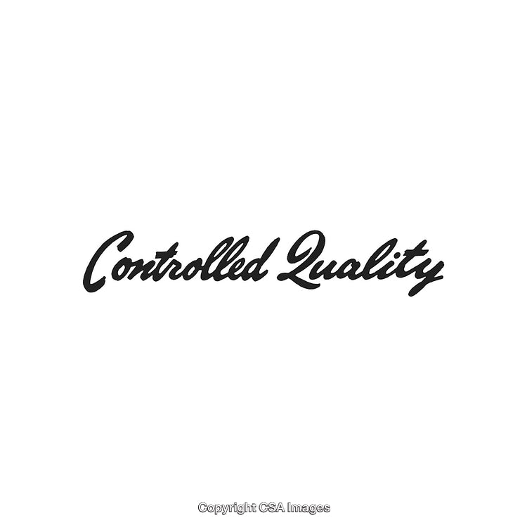 Stylish Scripted Text Reading Controlled Quality in Black on White Background