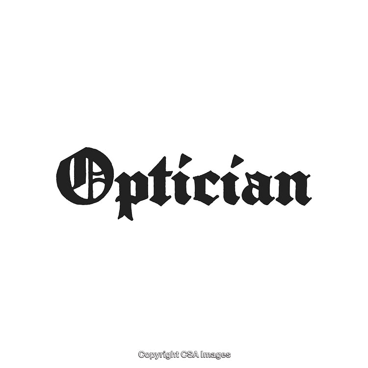 Black Elegant Gothic Optician Typography Design on White Background