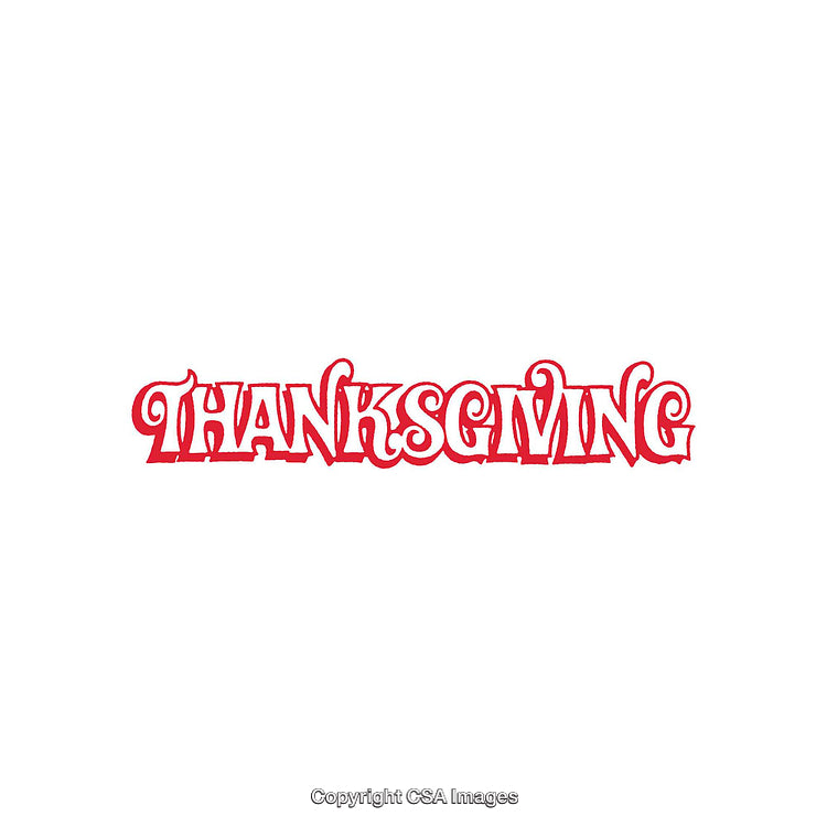 Thanksgiving Celebration Red Text Design on White Background for Festive Themes
