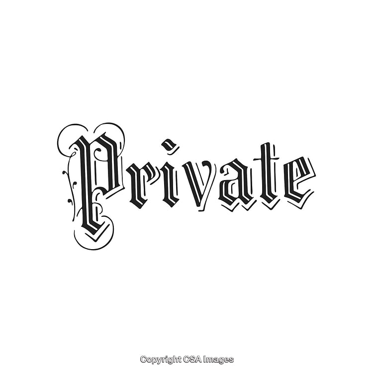 Classic Blackletter Design Containing the Word Private in Ornate Typography