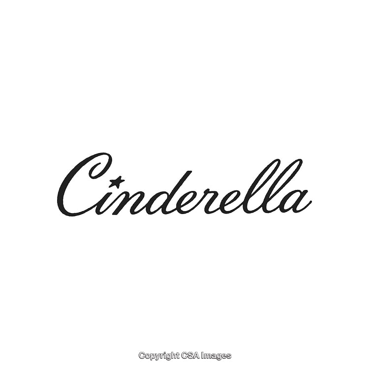 Elegant Script Font Featuring the Word Cinderella With a Star Accent