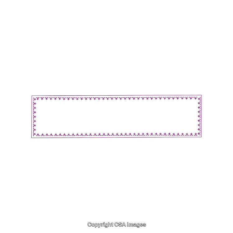 Purple Star Border Rectangular Design on White Background for Invitations or Announcements