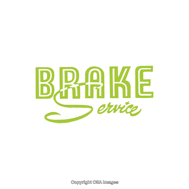 Green Brake Service Text Design on White Background