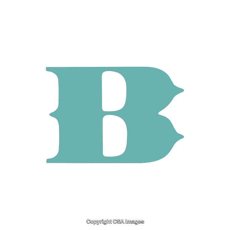 Elegant Light Blue Stylized Letter B Against a White Background