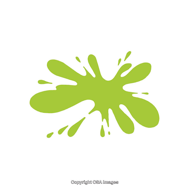 Green Paint Splash on White Background with Dynamic Shape