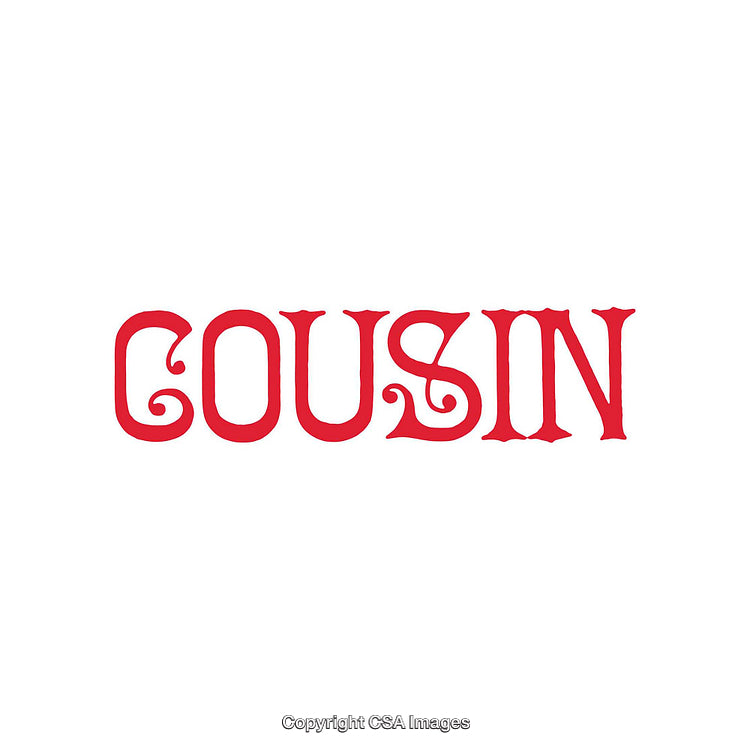 Red Word Decoration Featuring Stylish Font on Clean White Background
