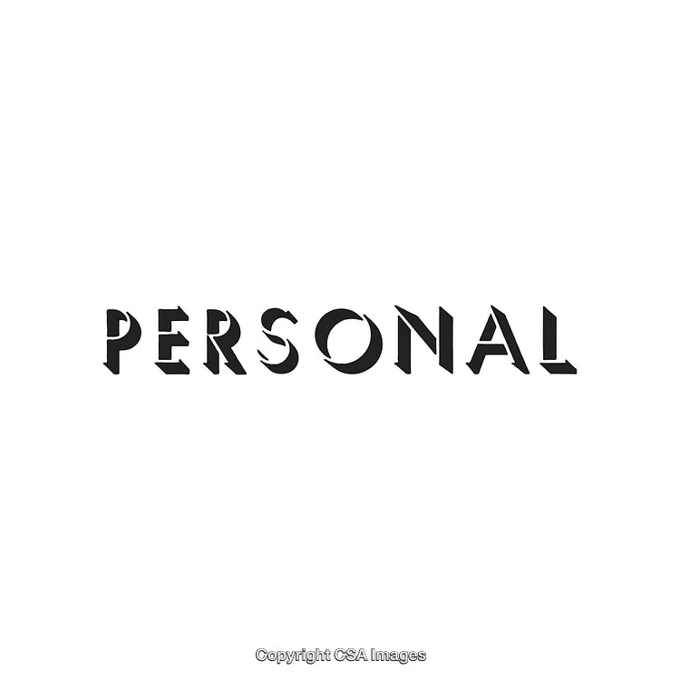 Modern Stylized Black Text 'Personal' on a Minimalist White Background