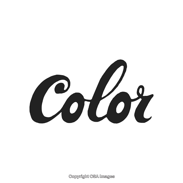 Black Handwritten Text Displaying Word 'Color' on White Background