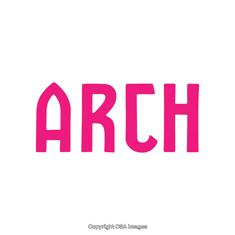 Minimalistic Pink Word Mark 'Arch' on a White Background