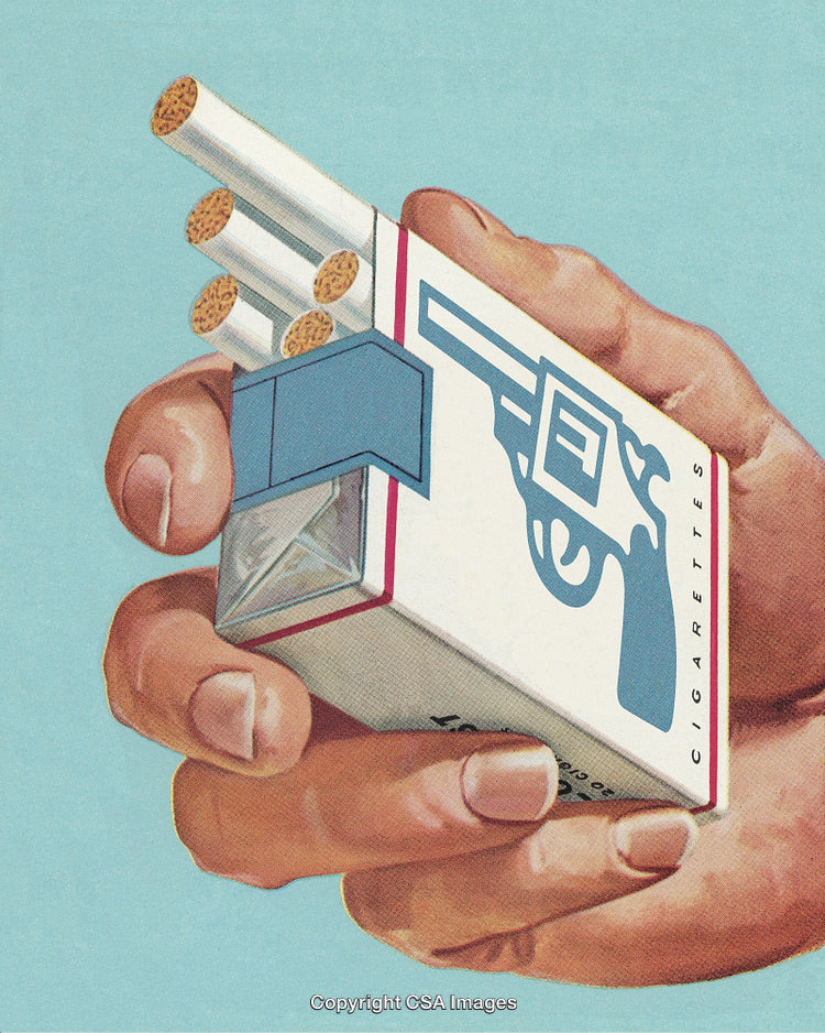 Artistic Conceptual Illustration of Cigarettes With Gun Design