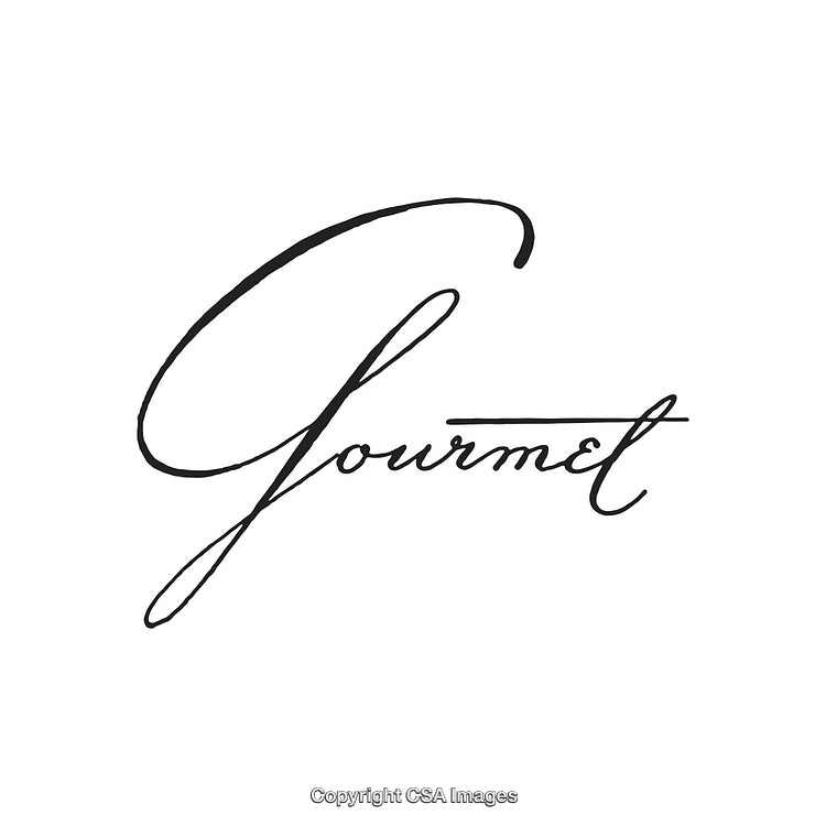 Elegant Handwritten Gourmet Logo Design on a Minimalist Background