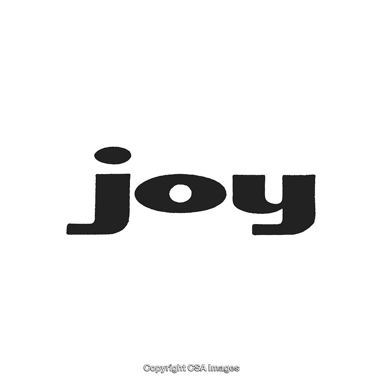 Minimalist Black Text Design Featuring the Word 'Joy' on White Background