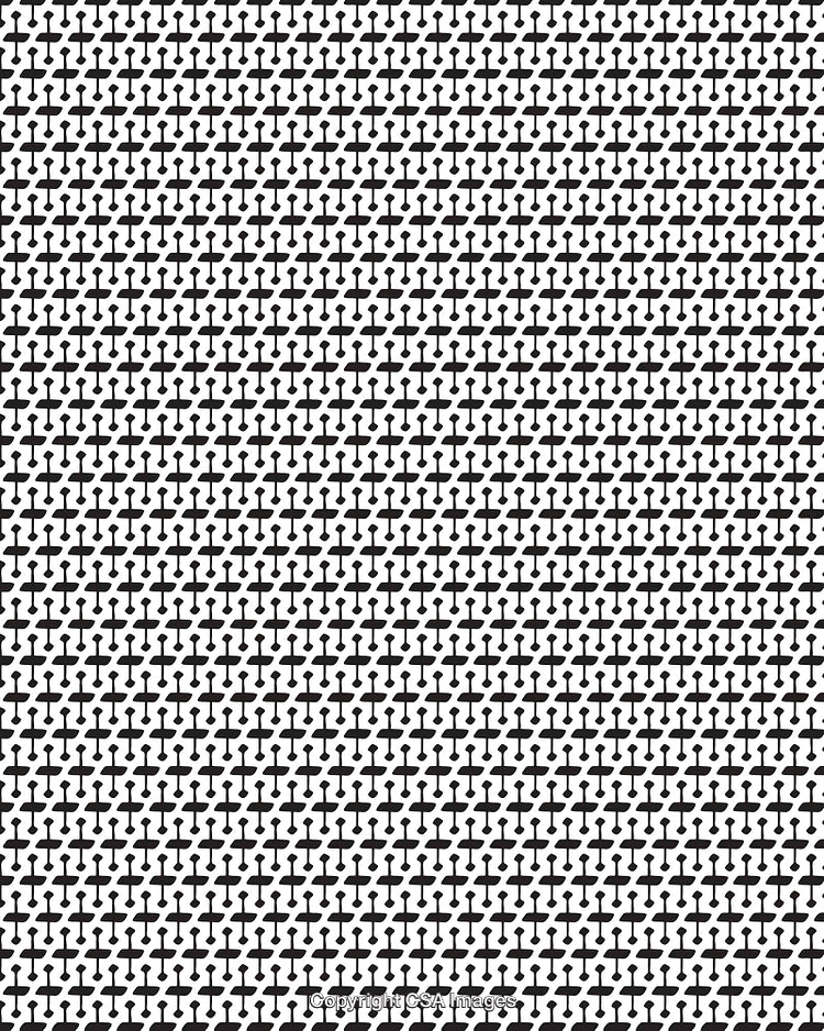 Black and White Pattern with Repeating Geometric Shapes