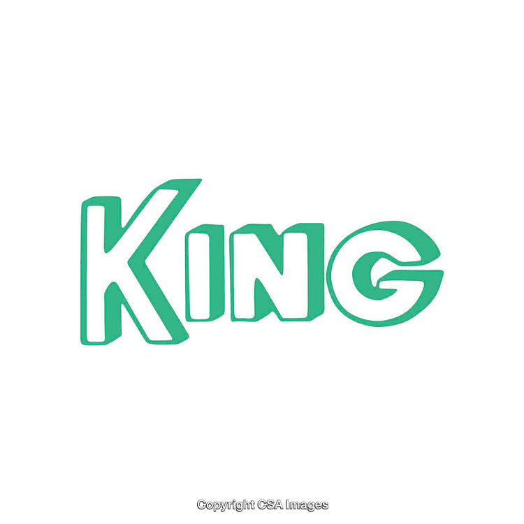 Green Text Design of the Word 'King' with Playful Style
