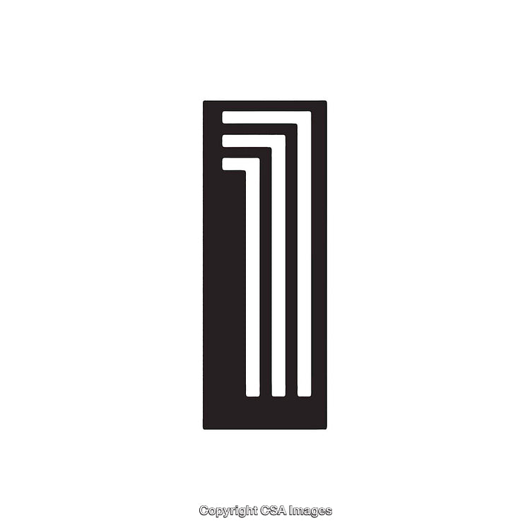 Stylized Black Number One on a Clean White Background