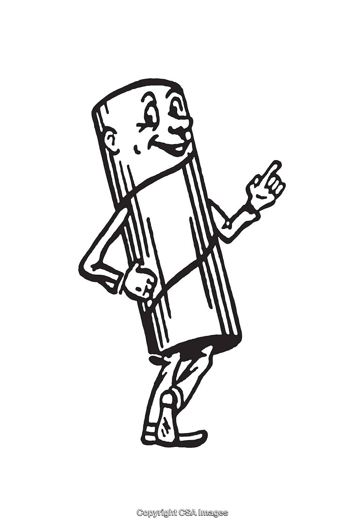 Black and White Line Art Cartoon Character Illustration Featuring a Walking Figure