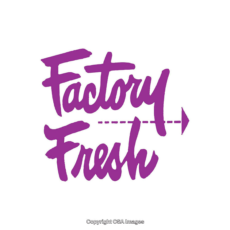 Purple Factory Fresh Logo with Arrow on White Background