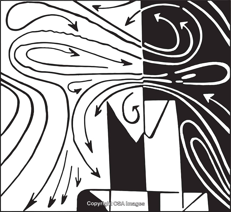 Abstract Black and White Fluid Dynamic Arrows Pattern Design