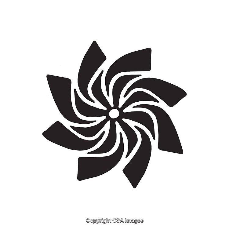 Abstract Black and White Ornamental Spiral Design