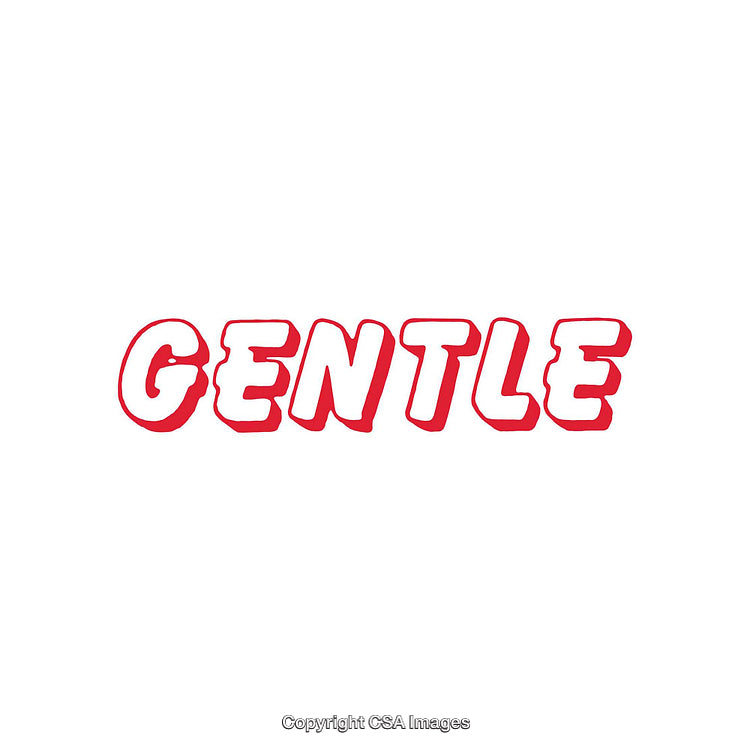 Gentle Word Art in Bold Red Text on White Background