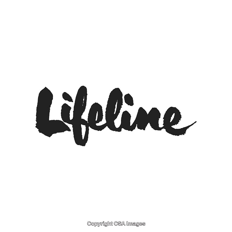 Brush-Stroke Text Design of 'Lifeline' on a White Background