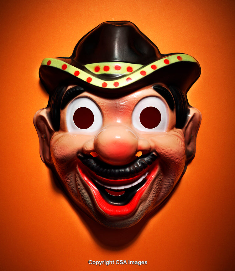 Colorful Plastic Mask with Vibrant Background for Fun and Creativity