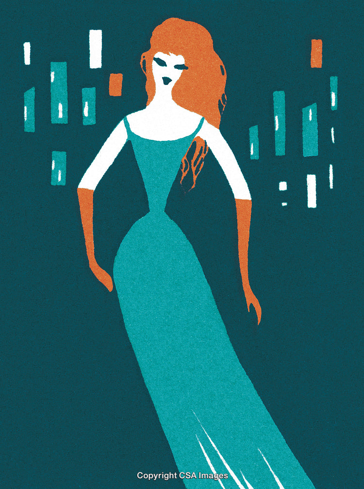 Woman Wearing an Evening Gown