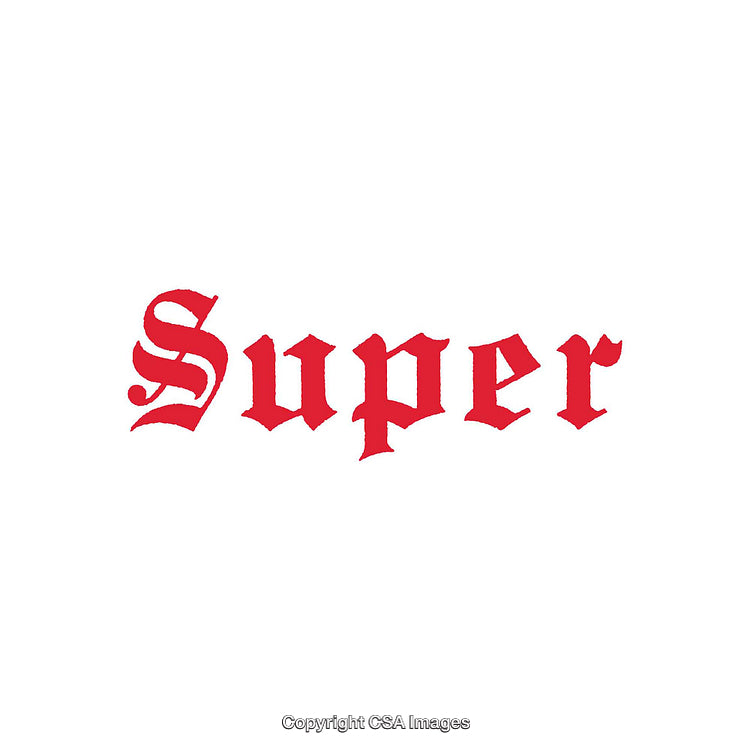 Stylish Gothic Red Text Word Art on White Background