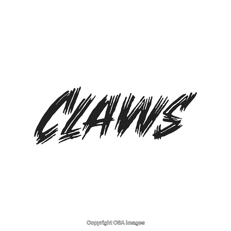 Dynamic Scratch-Inspired Text Logo Featuring the Word 'Claws' in Jagged Design
