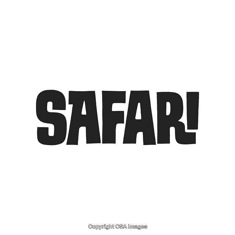 Safari Theme Text on White Background in Bold Black Font