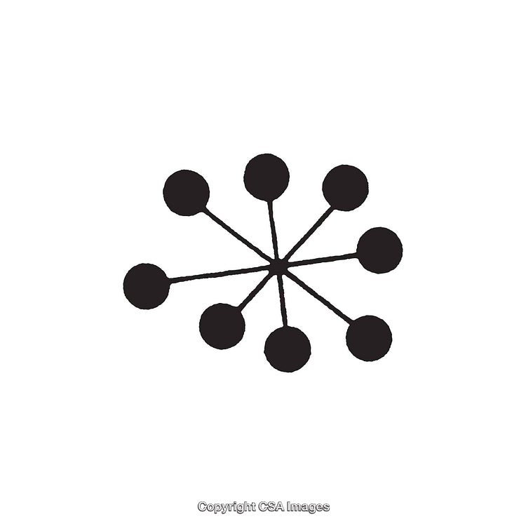 Black and White Spread Circular Dingbat Shape Illustration
