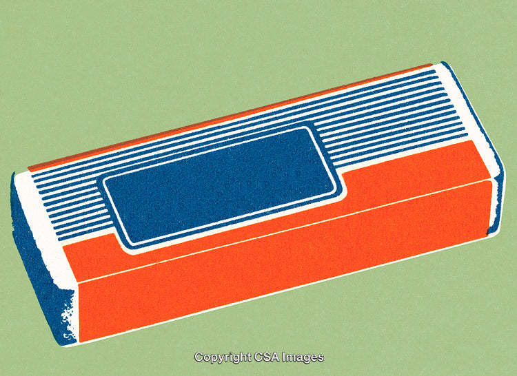 Retro-Style Illustration of a Simple Rectangular Object on Green Background