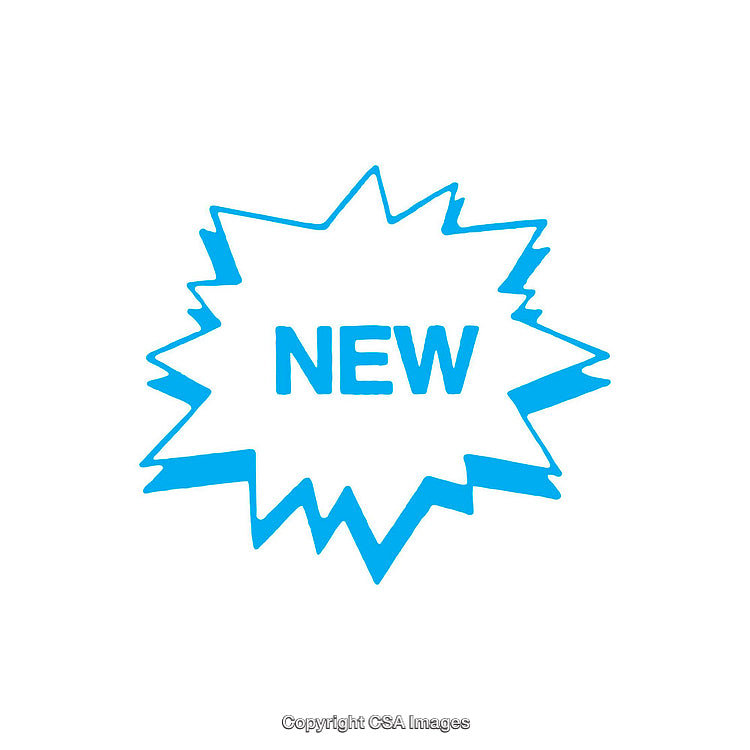 Blue New Label Burst Icon Isolated on a White Background