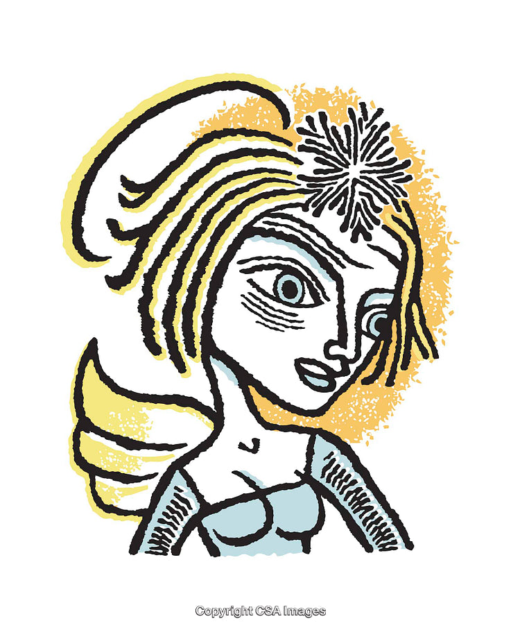 Expressive Colorful Illustration of a Surreal Portrait Character