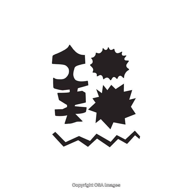 Abstract Black and White Geometric Dingbats and Shape Artwork