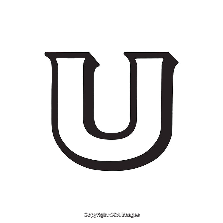 Bold Typeface Letter U On a White Background