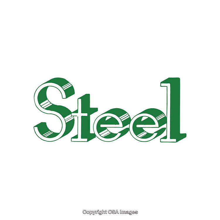 Stylish Artistic Typography of the Word Steel in Green
