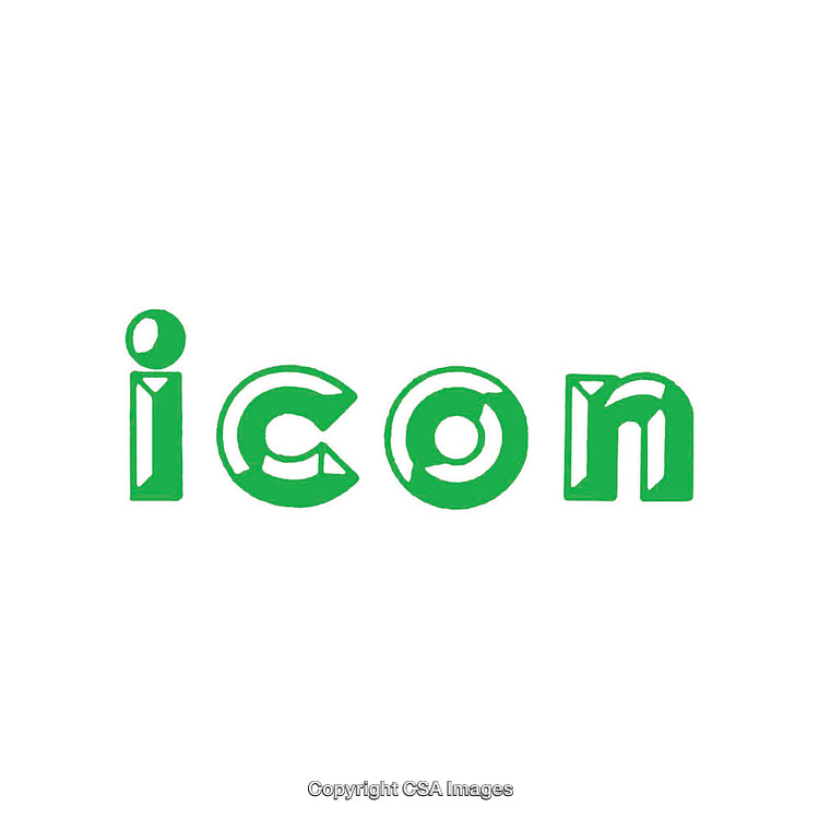 Green Decorative Text Art with Bold Icons and Creative Typography Design